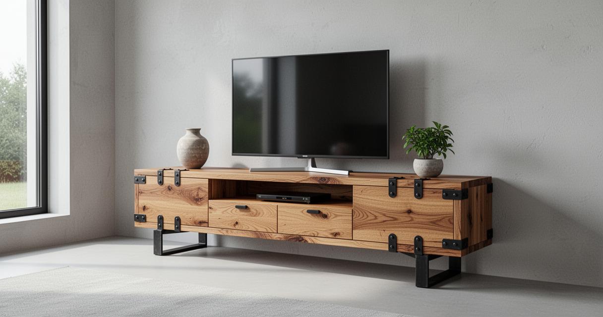 Guide des meilleurs meubles TV en bois massif au style industriel